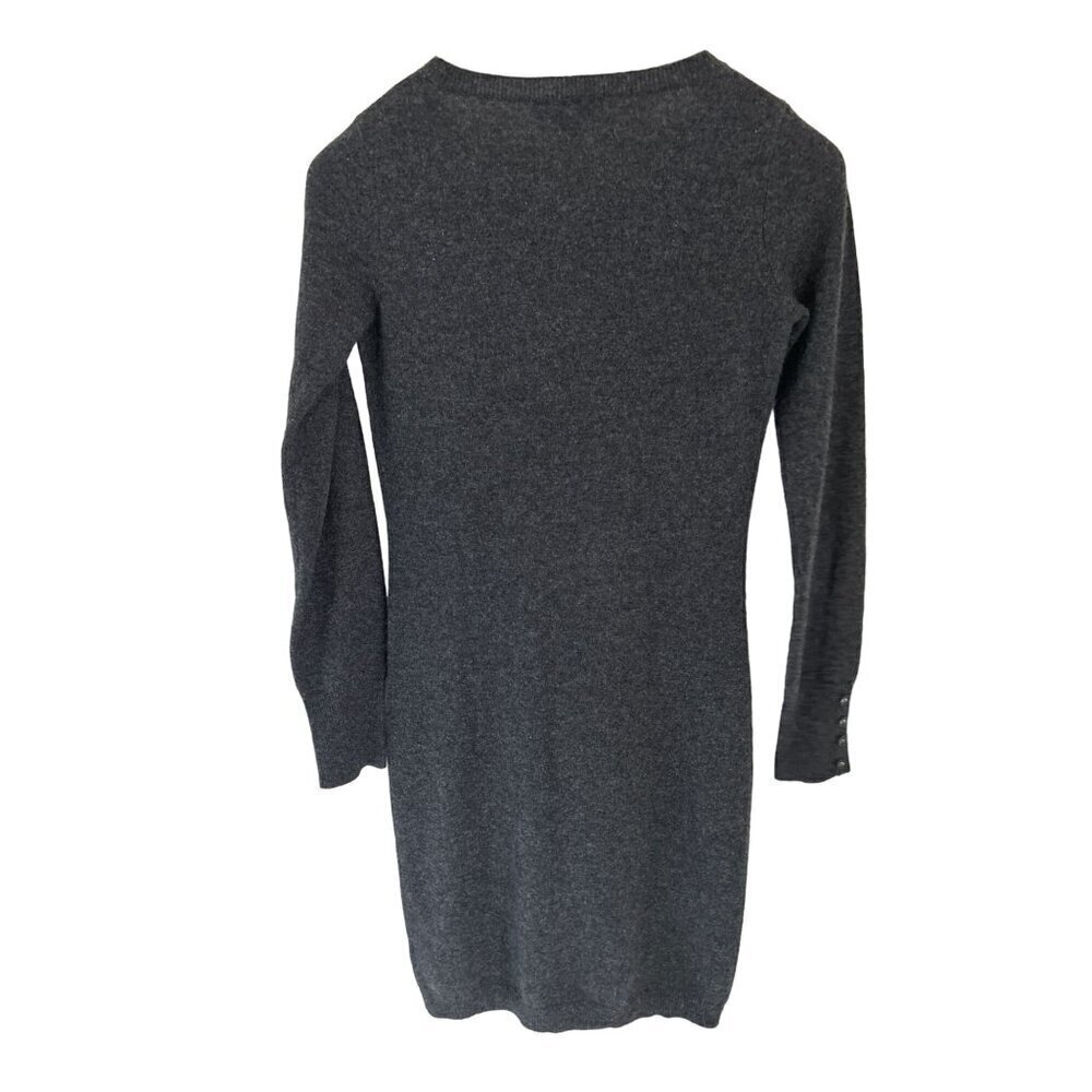 Christopher Fisher 100% Cashmere Dress Crewneck Gray Fitted Long Sleeve Size XS - Picture 3 of 5